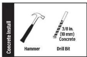Concrete Install Hammer Drill Bit 3/8 in. (10 mm) Concrete
