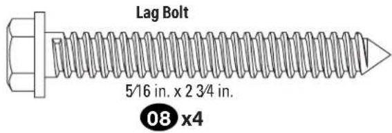 Lag Bolt 5/16 in. x 2 3/4 in. 08 x4