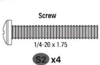 Screw 1/4-20 x 1.75 S2 x4