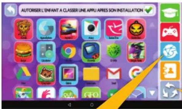 AUTORISER L'ENFANT A CLASSER UNE APPLI APRES SON INSTALLATION