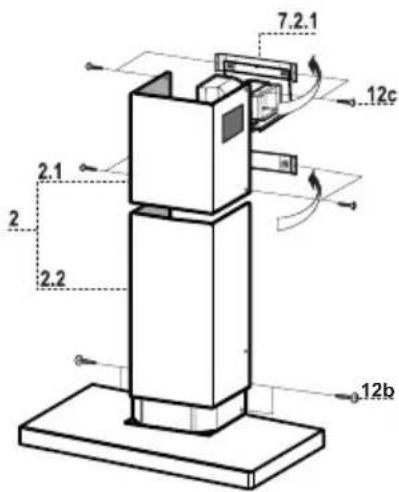 FALCON FHDSF1100BL - Unterer Kaminteil - 1