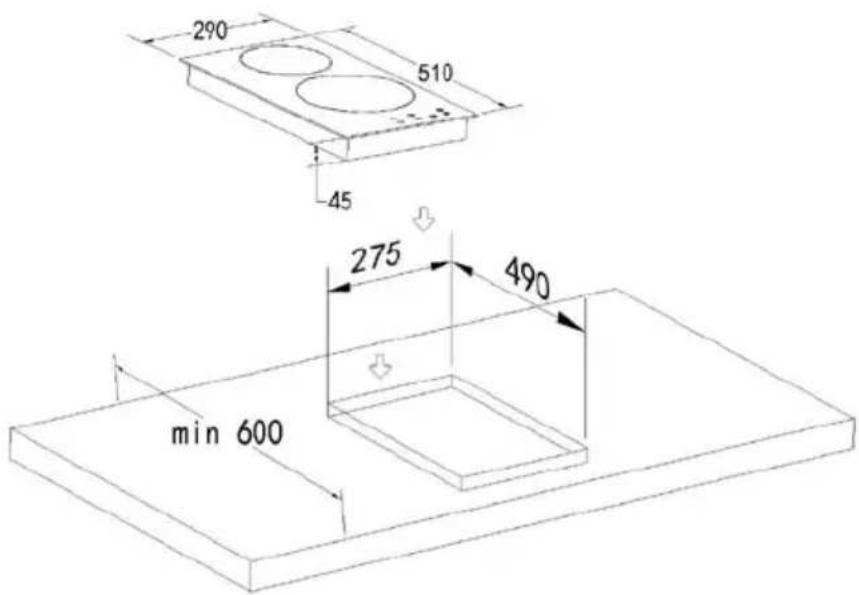 AYA ADV2S - Assembly of ceramic hob : - 3