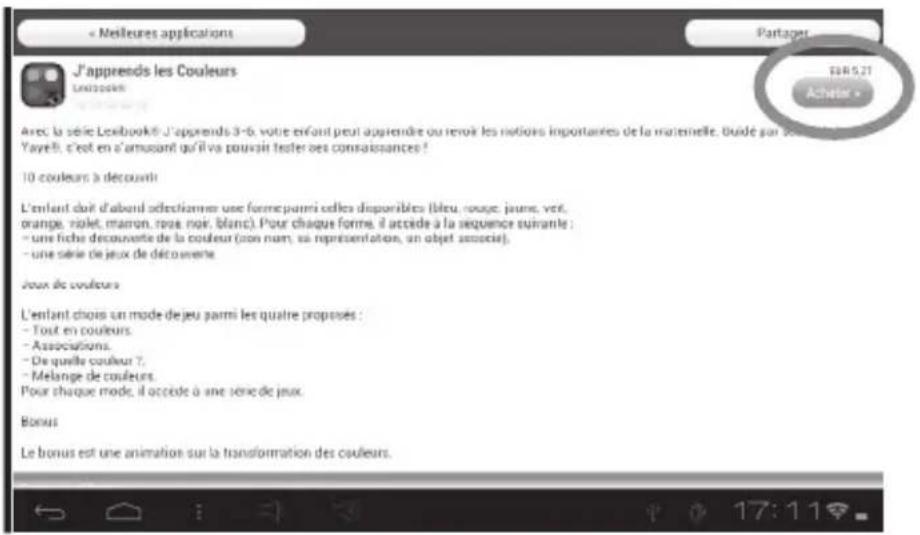 « Neilleures applications Partages J'apprends les Couleurs Lexibouté Avec, la série Lexibouté. J'apprends 3-6, votre enfant peut apprendre ou revoir les notions importantes de la matérielle. Guidé par la Yayé! c'est en s'amusant qu'il va poursuit finer ces consaisances ? 10 couleurs à découvi L'enfant doit d'abond sélectionner une forme parmi celles disponibles (bleu, rouge, jaune, vert, orange, violet, marron, rose, noir, blanc). Pour chaque forme, il accide à la sequence suivante : - une fiche découverte de la couleur (con nom, sa représentation, un objet associe). - une série de jeux de découverte Jeux de couleurs L'enfant chois un mode de jeu parmi les quatre proposés : - Tout en couleurs. - Associations. - De quelle couleur ? - Melange de couleurs. Pour chaque mode, il accide à une série de jeux. Bonus Le bonus est une animation sur la transformation des couleurs.