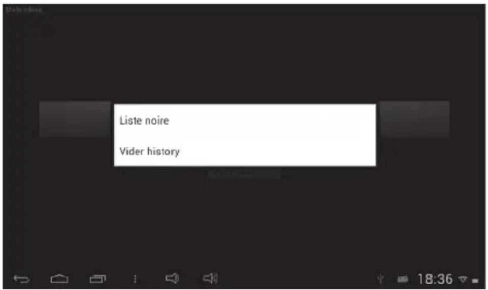 Liste noire Vider history