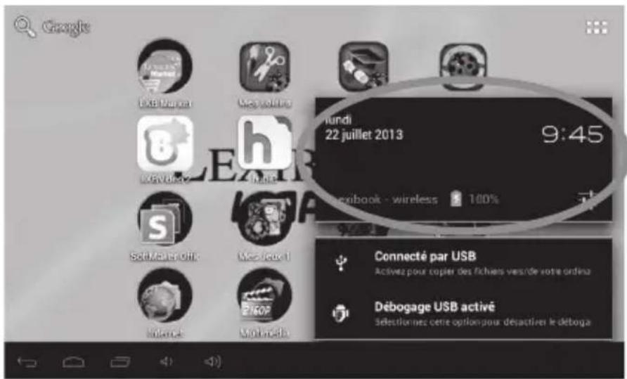 Google EXB Market Web Solutions hundi 22 juillet 2013 9:45 webbook - wireless 100% Connecté par USB Activés pour copier des fichets vers/de votre ordina Débogage USB activé Sélectionmes cette option pour désactiven le déboga