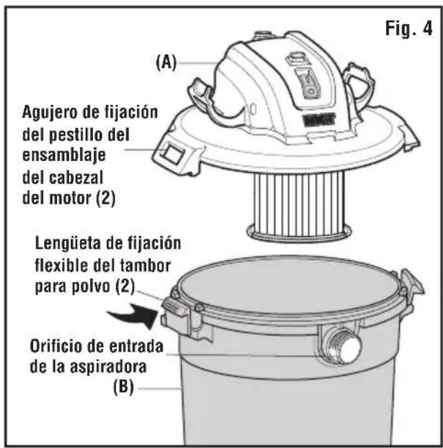 RIDGID HD1640 - ENSAMBLAJE DE LA ASPIRADORA PARA MOJADO/SECO (Fig. 4) - 1