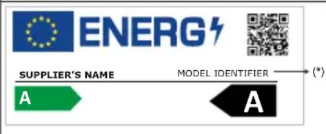 ENERG SUPPLIER'S NAME MODEL IDENTIFIER (*) A A