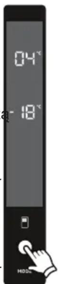 ELECTROLUX LNC7ME32W3 - Temperatūros šaldiklio skyriuje nustatymas - 1