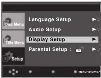 Language Setup Audio Setup Display Setup Parental Setup :