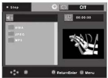 Stop Off 00:00:00 VRA JPEG MP3 ReturnEnter Menu