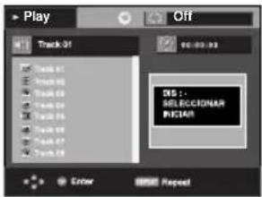 Play Off Track 01 DO:03.03 DIS : . SELECTORAR RIGAR Enter Repeat