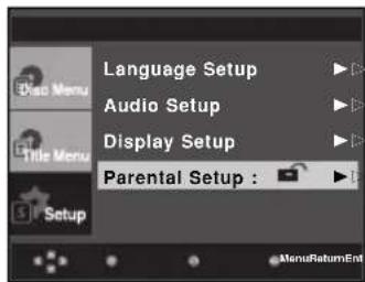 Language Setup Audio Setup Display Setup Parental Setup :