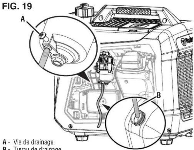 FIG. 19 A B A - Vis de drainage B - Tuvau de drainage
