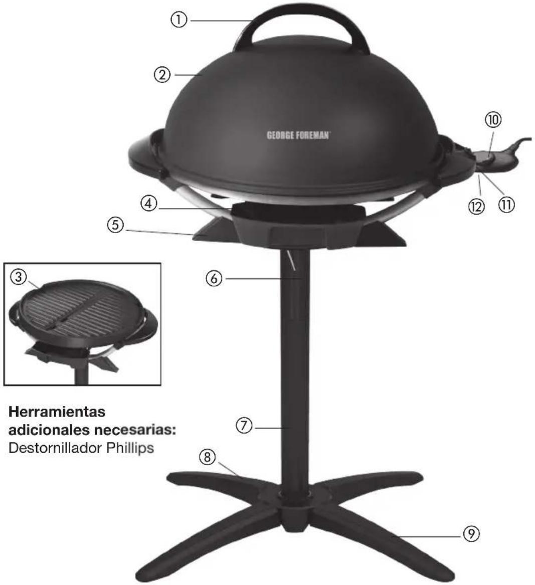 GEORGE FOREMAN Herramientas adicionales necesarias: Destornillador Phillips