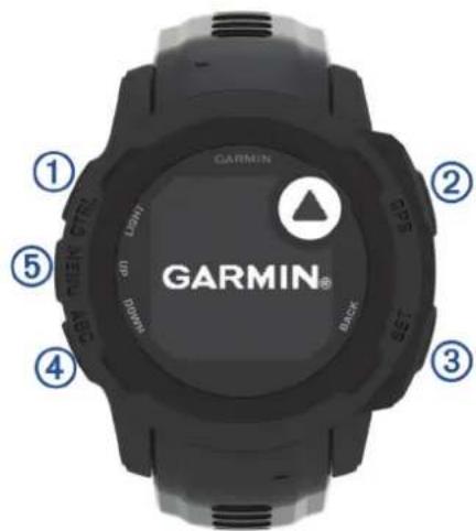 GARMIN Instinct 2X Solar - Boutons - 1