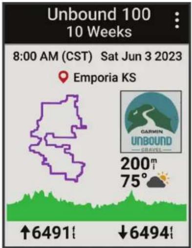GARMIN Edge 840 Solar - Calendrier des courses et événement principal - 1
