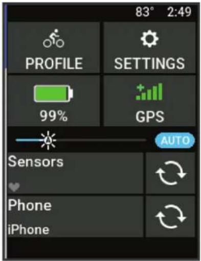 GARMIN Edge 840 Solar - Affichage des widgets - 1
