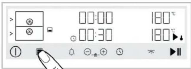 00:00 180 °C 00:30 180 °C ① - - + ② + -