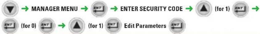 Hobart LXGER1 - CHANGING PARAMETERS ENTER MANAGER SECURITY CODE: 1001 - 1