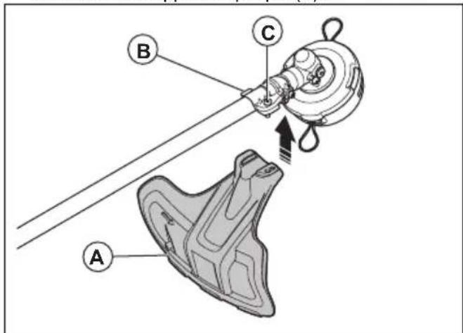 HUSQVARNA 525iLK - Pour fixer la protection de l'accessoire de coupe - 1