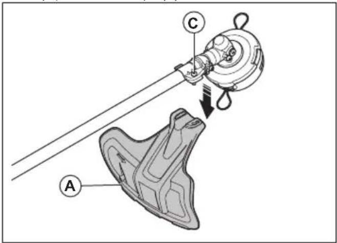 HUSQVARNA 525iLK - Pour retirer la protection de l'accessoire de coupe - 1