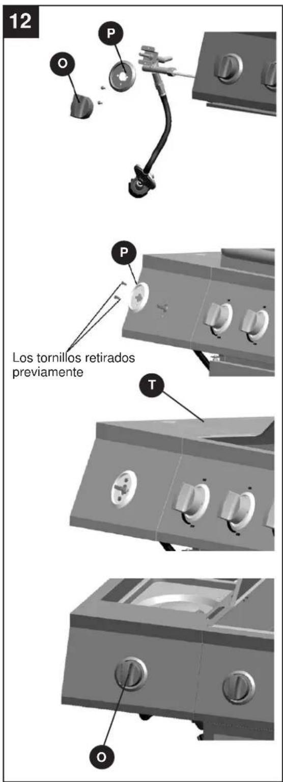 12 P O P Los tornillos retirados previamente T O