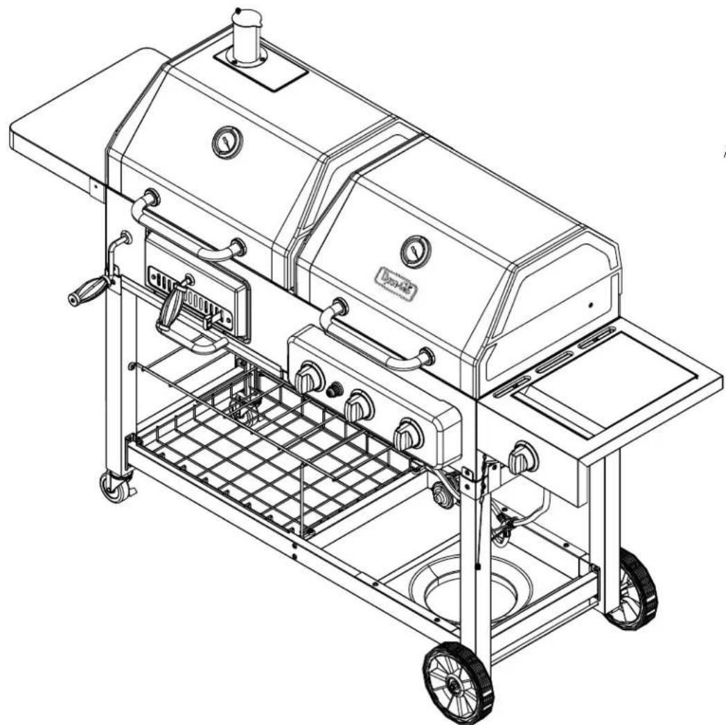 Dyna-Glo DGJ810CSBD - BARBECUE À DEUX COMBUSTIBLES - 1