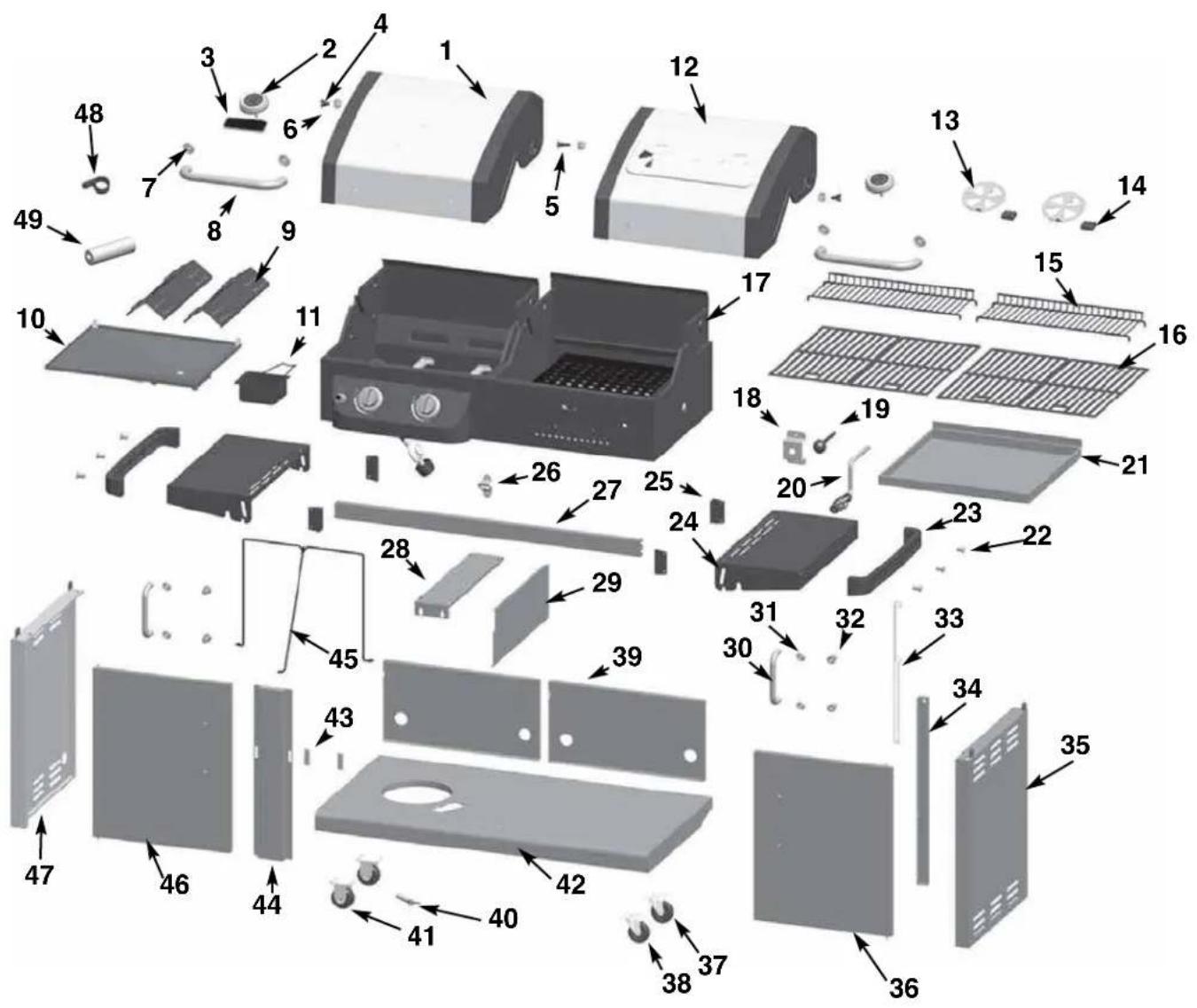 Dyna-Glo DGP730SNBD - LISTE DES PIECES DE RECHANGE - 1