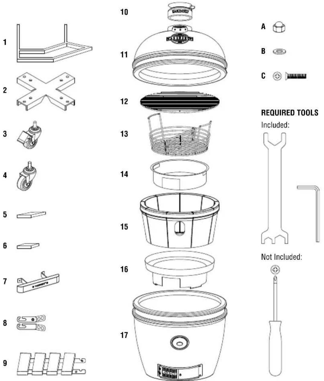 yakiniku Kamado - ASSEMBLY XXLARGE, XLARGE, LARGE AND MEDIUM KAMADO - 1