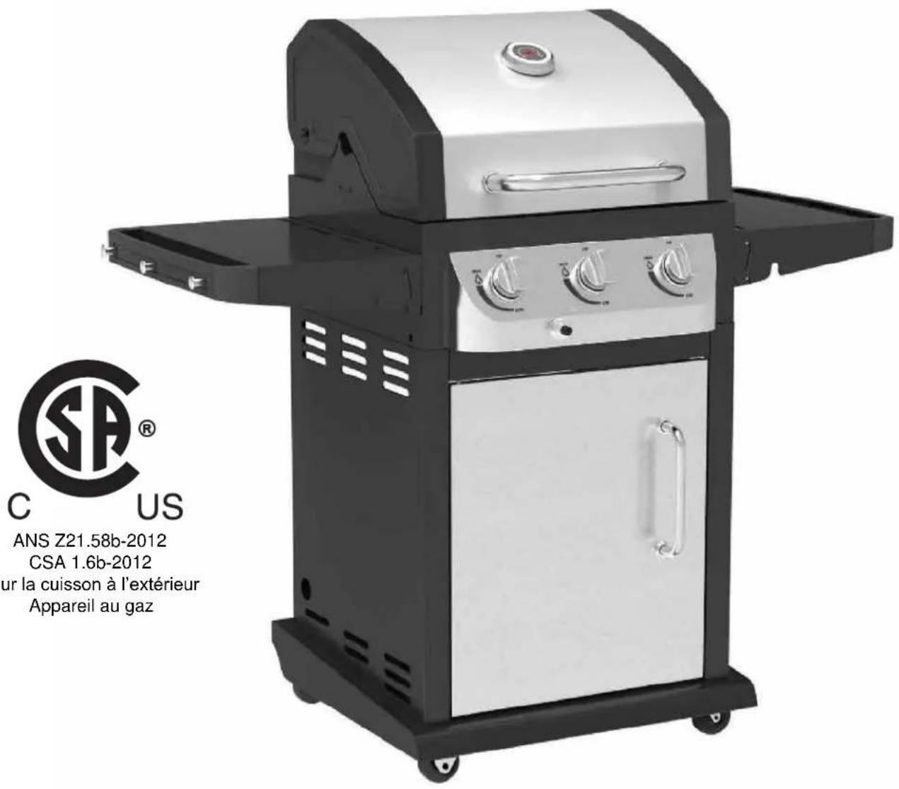 C US ANS Z21.58b-2012 CSA 1.6b-2012 ur la cuisson à l'extérieur Appareil au gaz