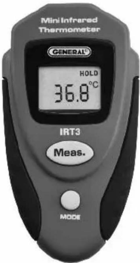 Mini Infrared Thermometer GENERAL® HOLD 36.8°C IRT3 Meas. MODE