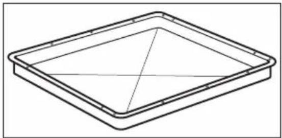 Pure geometric diagram of a square frame with internal diagonal lines (no text or symbols)
