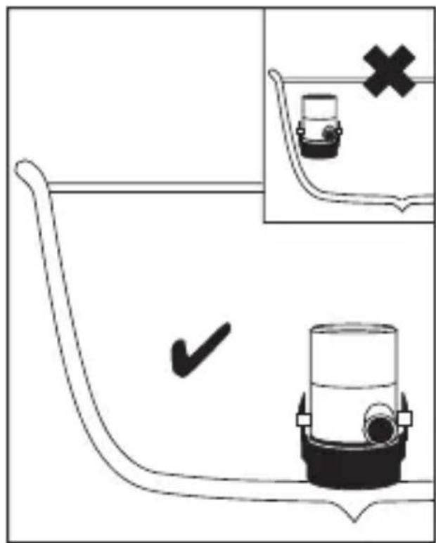 Diagram showing a boat being checked with a checkmark, with an inset image of a vehicle and a cross symbol.