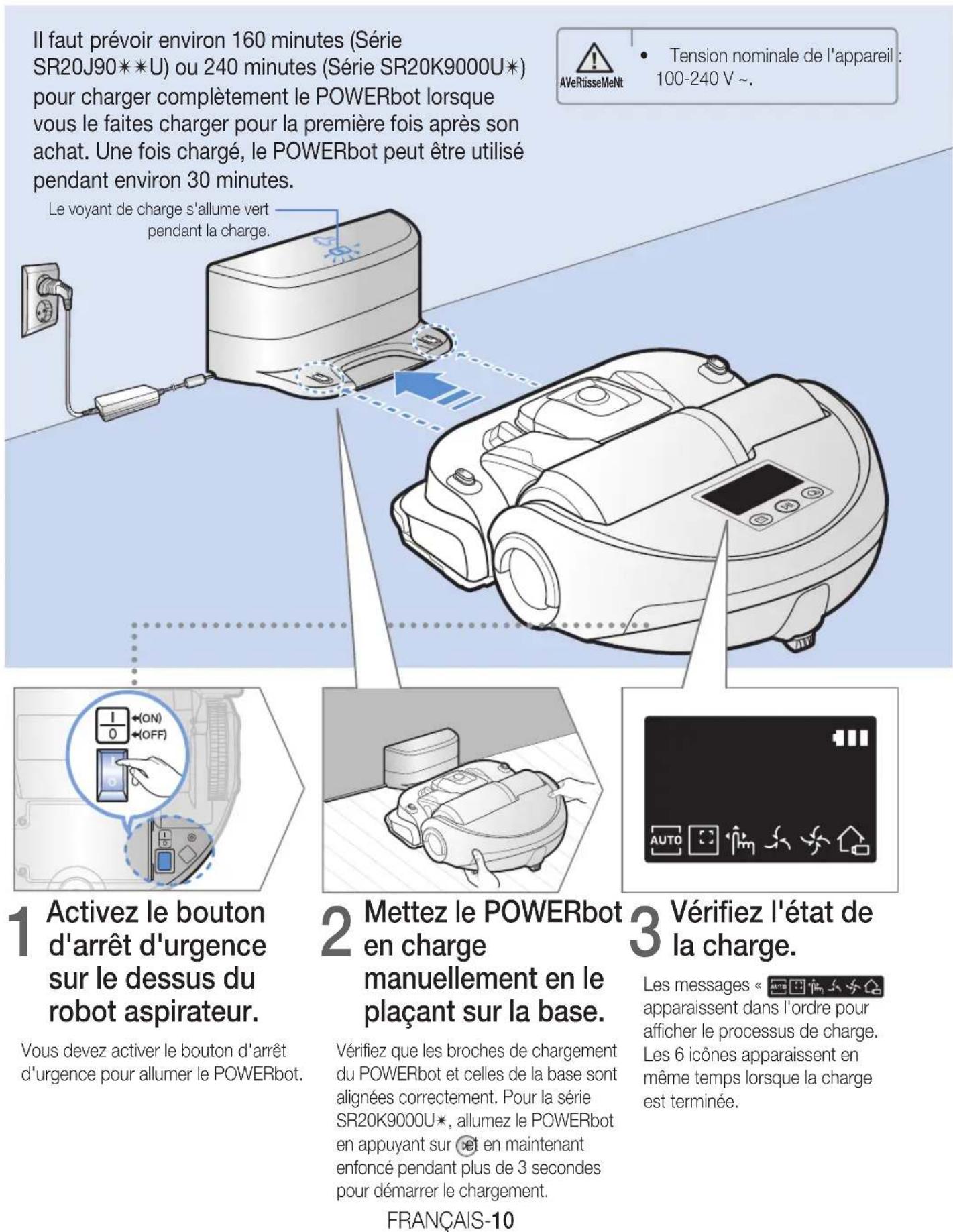 SAMSUNG POWERbot SR20K9000UB - Mise en charge - 1
