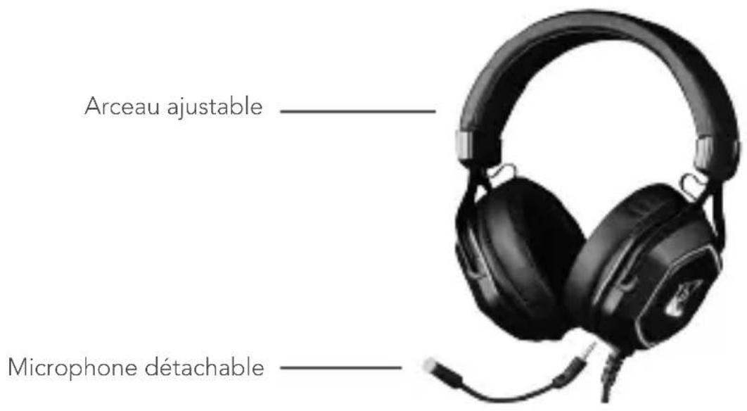 Arceau ajustable Microphone détachable