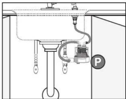 Technical diagram of a mechanical or electrical system with labeled components and a parking meter indicator.