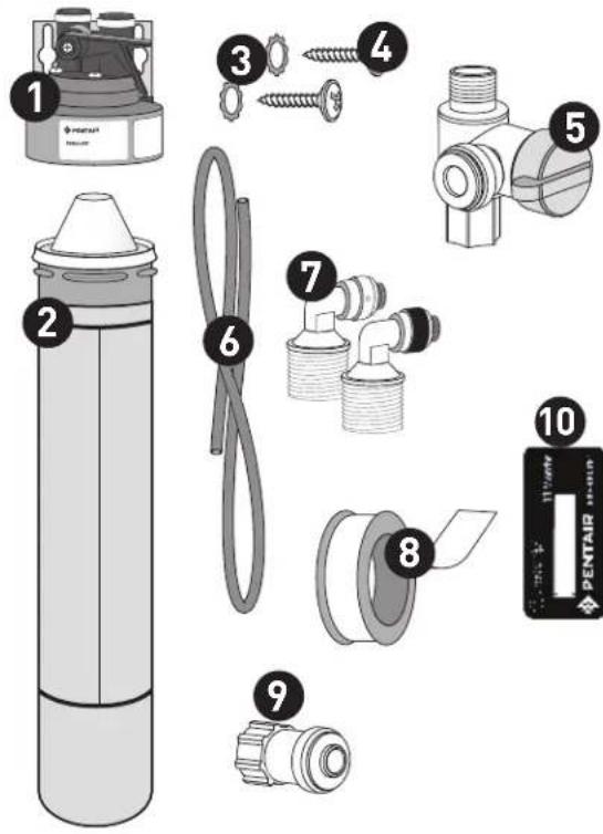 Exploded view diagram of a PentaAir valve assembly with numbered parts for identification