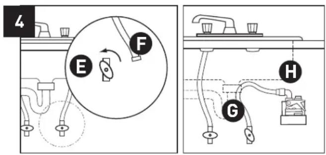 Everpure EF6000 - Raccordement de l'eau filtrée à l'alimentation en eau froide du robinet - 2