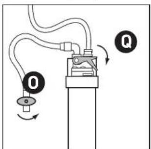 Diagram showing a mechanical or electrical device with labeled components and directional arrows indicating rotation or movement.