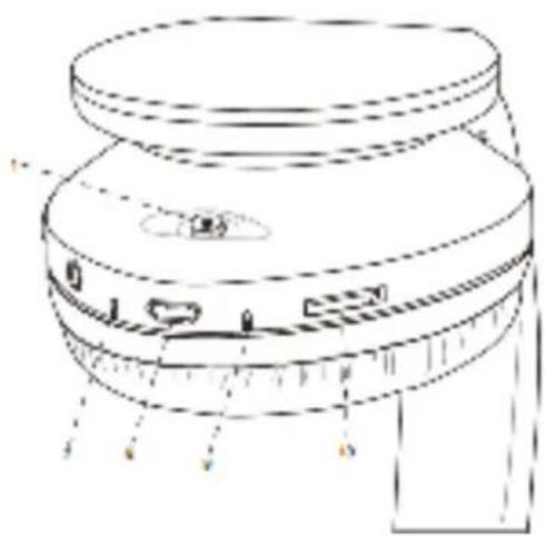 Technical diagram of a mechanical component with labeled parts and directional arrows indicating motion or movement.