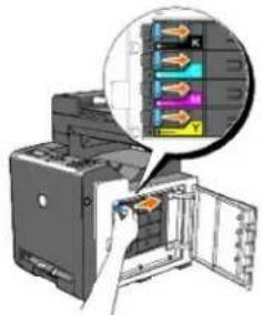 DELL 2135cn - Removing the Used Toner Cartridge - 2