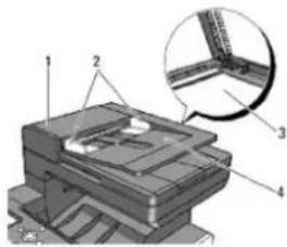 Technical diagram of a mechanical assembly with numbered components and an inset detail view
