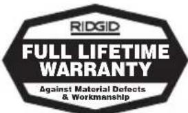 RIDGID RP 115 - No other express warranty applies - 1