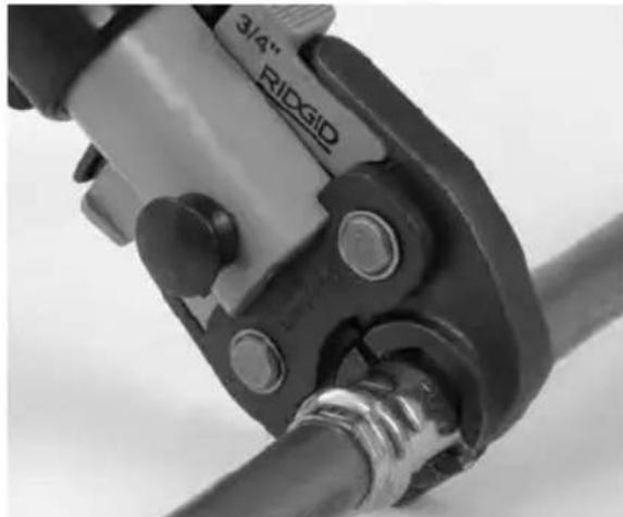 RIDGID RP 240 - Pressing A Fitting With Typical Scissor Jaws - 1