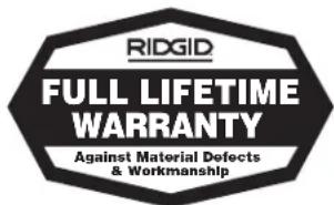 RIDGID RP 351 - Il n'existe aucune autre garantie expresses - 1