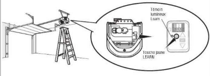 CHAMBERLAIN 050ACTBLKMC - Programmation d'une télécommande à l'aide du bouton learn - 1