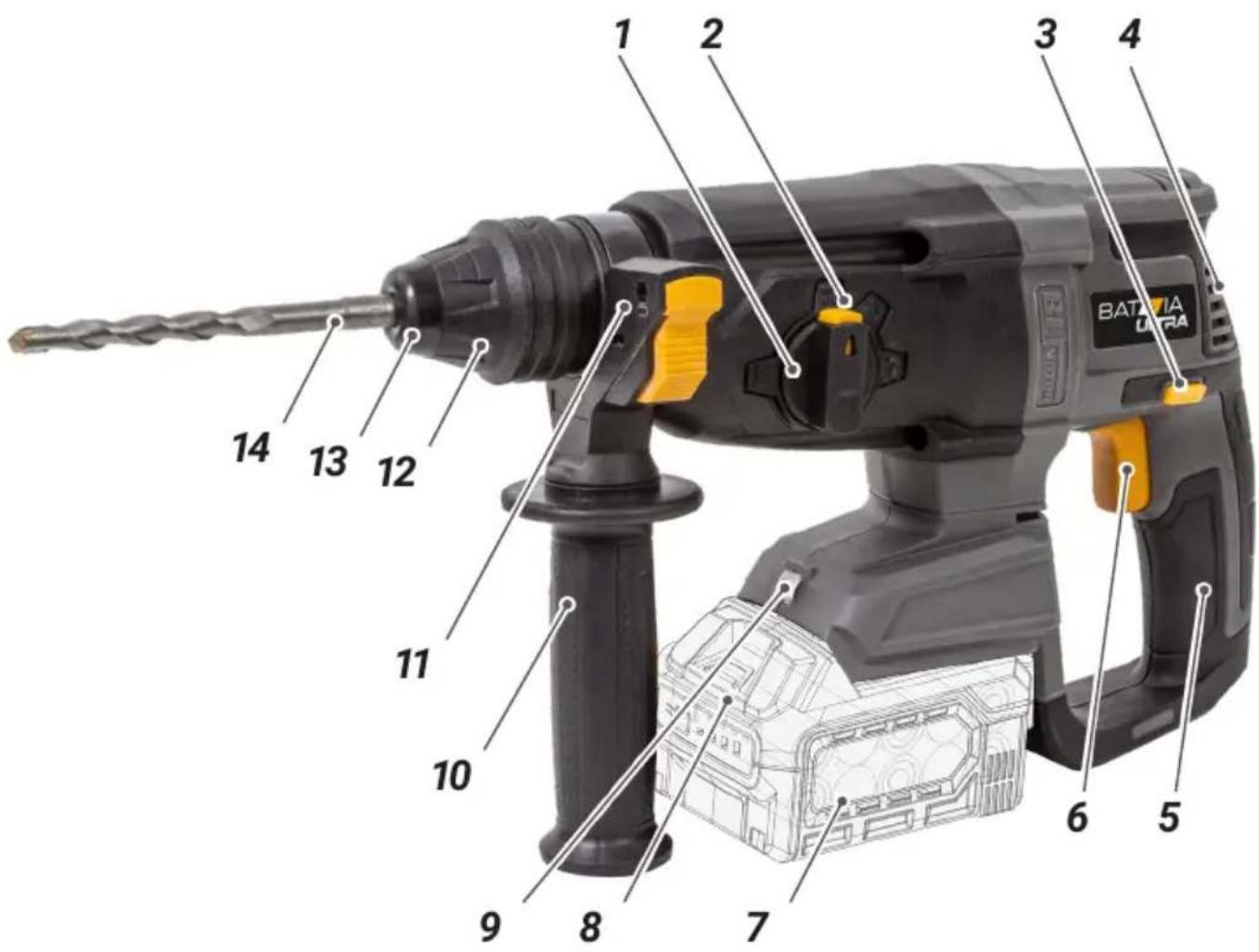 Batavia BTCRH002 - Cordless SDS+ Rotary hammer – brushless - 2