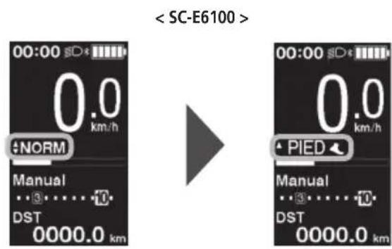 SHIMANO DUE5000 - Passer au mode d'assistance à la marche - 2
