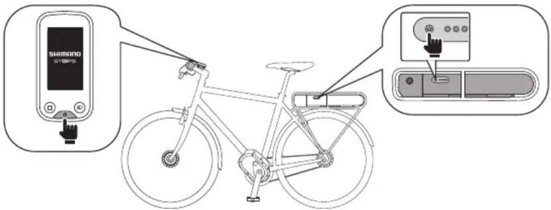 SHIMANO DUE6110 - Mettez le vélo sous tension. - 2