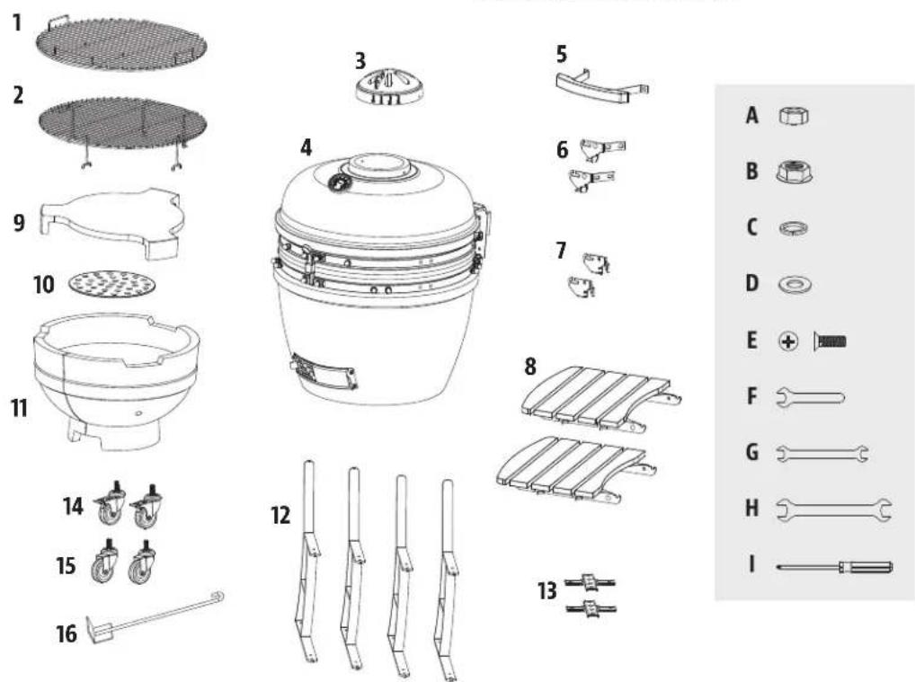 Louisiana Grills 10705 - PARTES Y ESPECIFICACIONES - 1